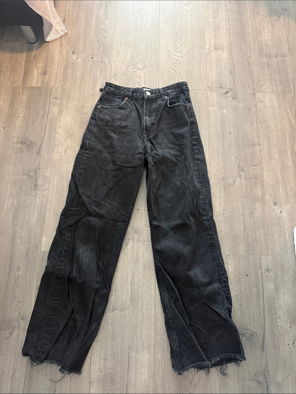 Zara Black High-Rise Wide-Leg Jeans